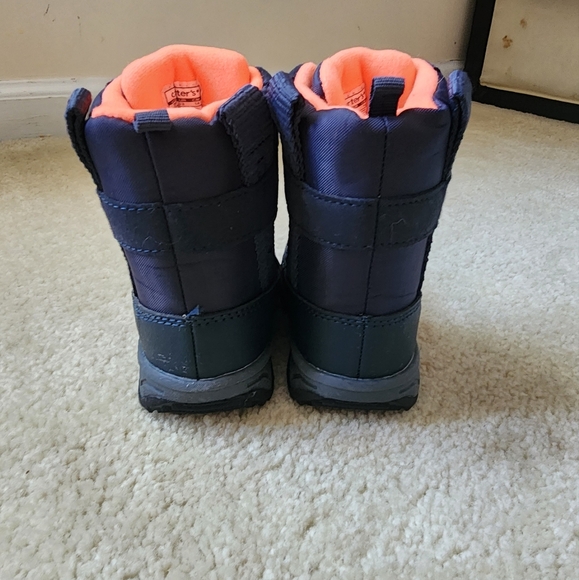 Carter's boys snow boots navy/orange size 7 BARELY WORN - Picture 3 of 5
